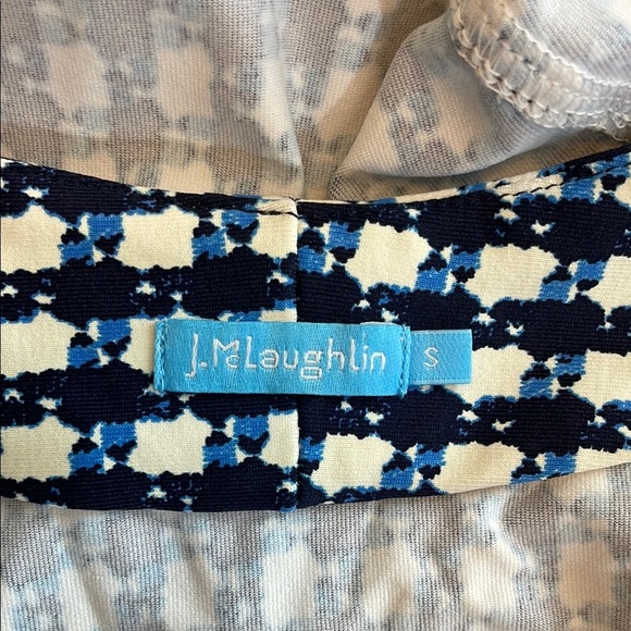 J McLaughlin Catalina Elegant Blue and White Checkered Dress small - Picture 2 of 9